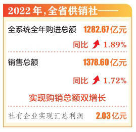 2022年，山西省供销社购销总额双增长